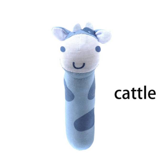 Mainan Bayi Rattle Toy Stick Boneka Tangan Genggam Plush Lucu Teether Gigitan R32