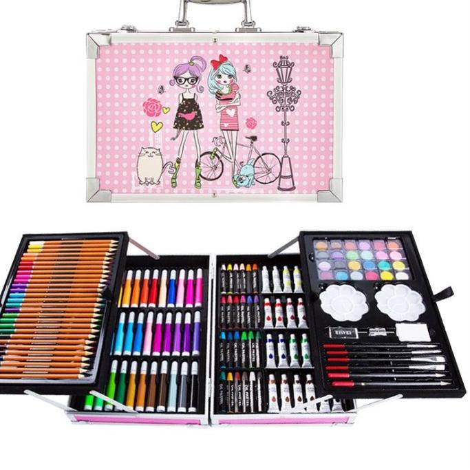 

Super Laris CRAYON ART SET / KOPER SET CRAYON MEWARNAI ANAK / ALAT LUKIS ANAK /alat mengambar 145PCS