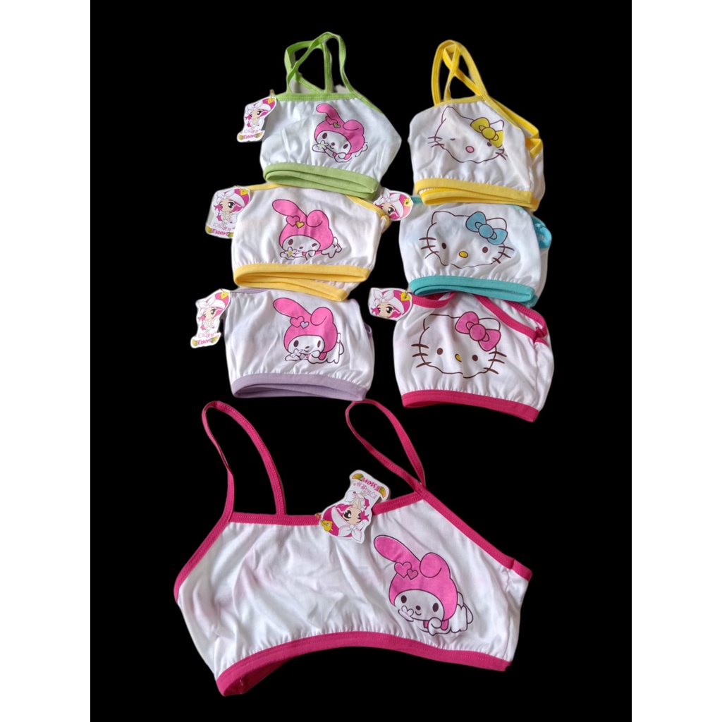 6pcs Miniset Anak SD Perempuan SMP Remaja ABG Mini Set BH Bra Kutang Dalaman Lusinan Kaos Dalam