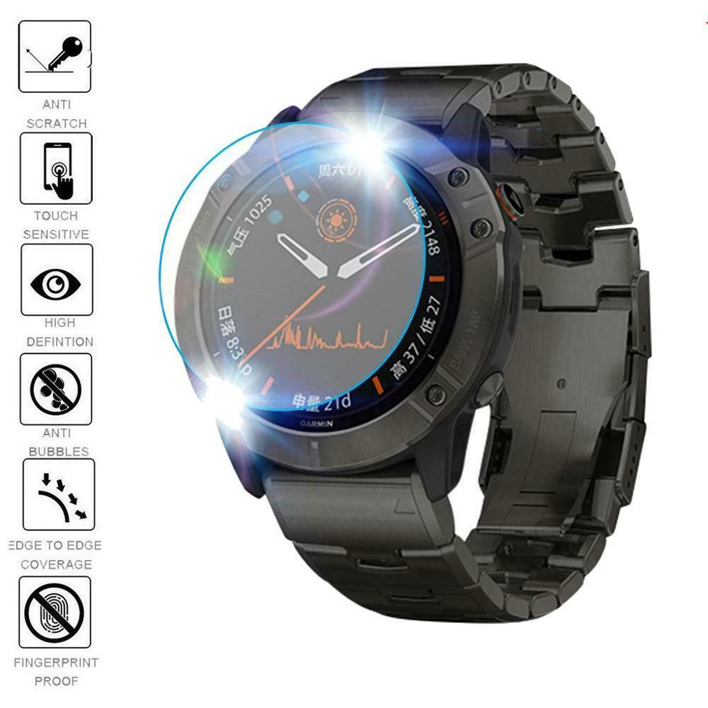 2Pcs Pelindung Layar Tempered Glass untuk Garmin Fenix 6 6S 6x Pro