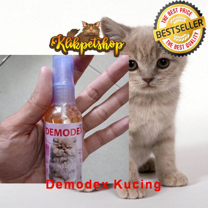 Demodex Spray Cat - Obat Scabies Kucing Anti Kutu Tungau Mites Kudis Jamur Botak Pita Merah Kucing