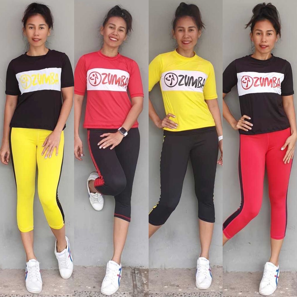  Baju  Senam  Aerobic Setelan Olahraga Set Raglan Zumba  