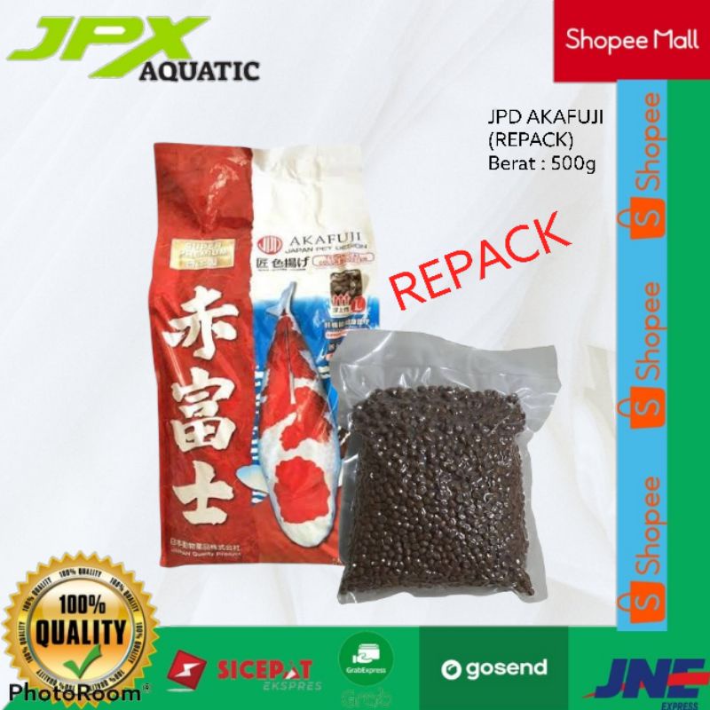 JPD AKAFUJI SINKING 500 GRAM ( REPACK ) / JPD AKAFUJI REPACK / JPD SINKING / PAKAN KOI / PELET KOI