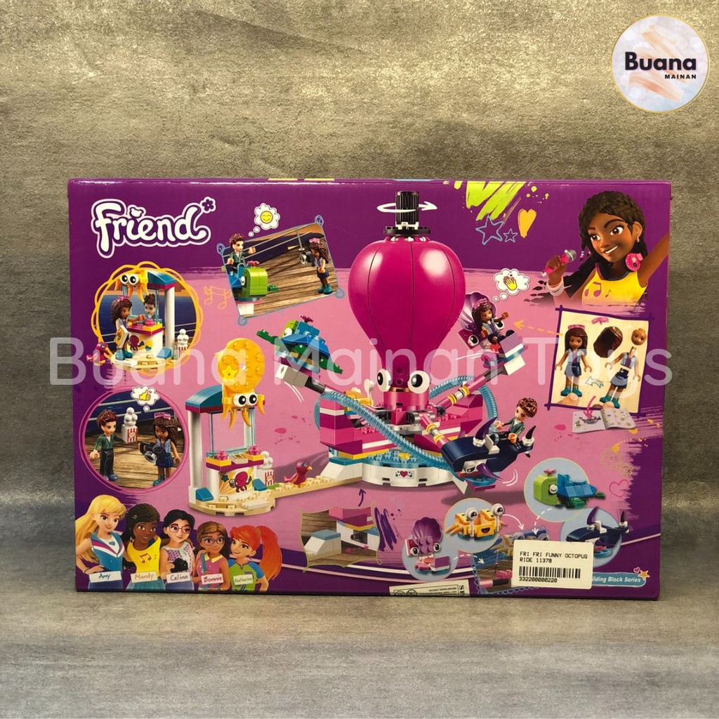 BRICKS LARI FRIENDS FUNNY OCTOPUS RIDE MAINAN EDUKASI ANAK CEWE PEREMPUAN BRICK BLOCK FRIEND 11378