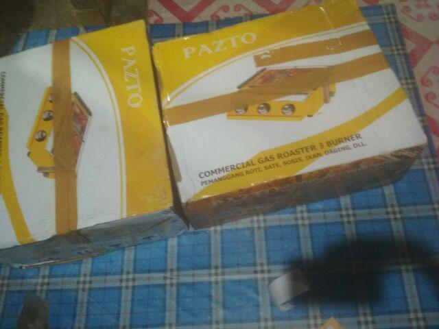 (cod) Alat Panggang Gas 3 Tungku Tampa Asap Kualitas Terjamin Pazto Ros-k03