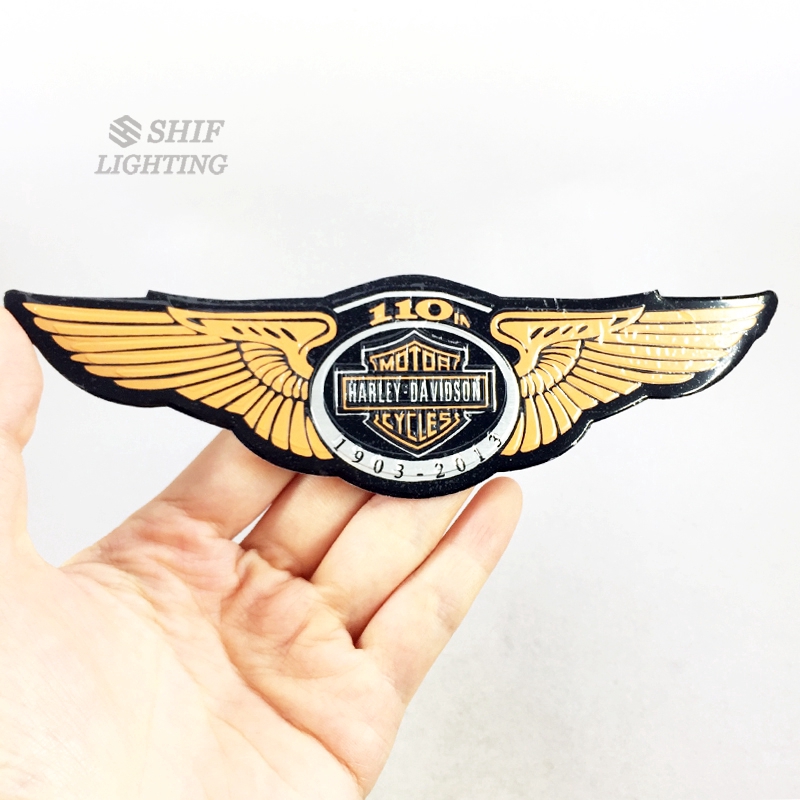 1x Sepeda Motor Harley Davidson Alumunium 110motor Motor Emblem Hias Badge Sticker Decal