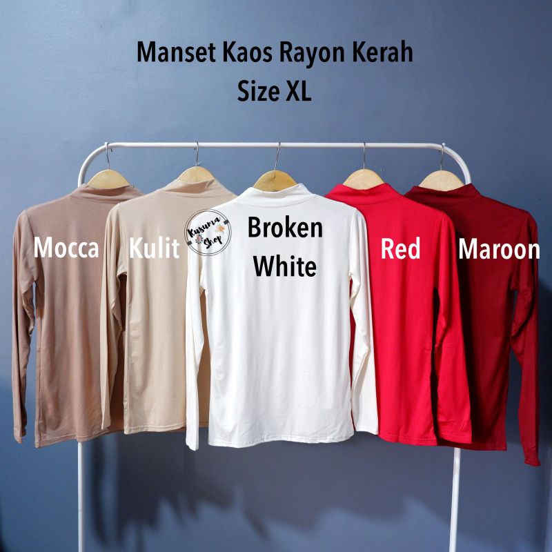 Manset Kaos Rayon Kerah ukuran XL / LD 86cm