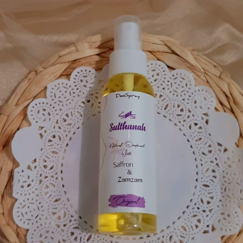 Sulthanah Deodorant Spray with Saffron &amp; Zamzam water.