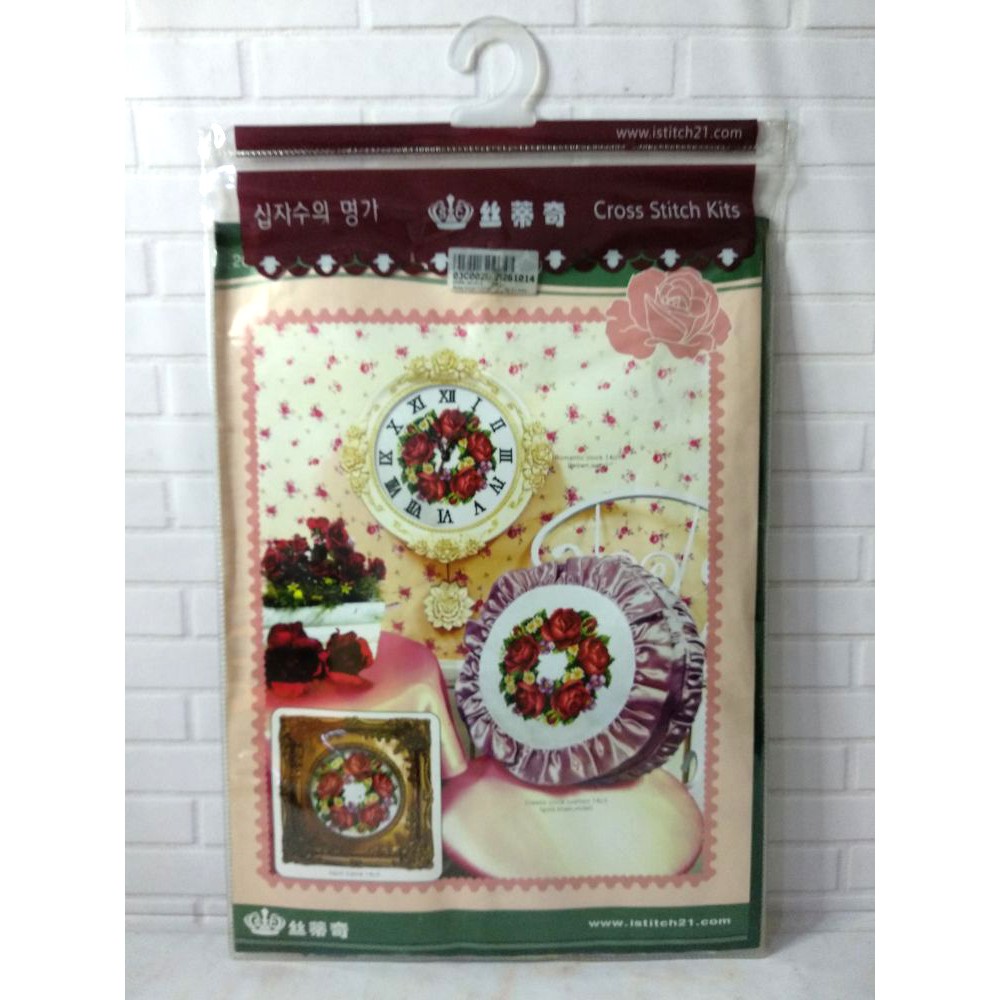 Paket DIY Craft Sulam Kristik DOME 261014 PP Bunga Flower Mawar Rose Pola di Kain