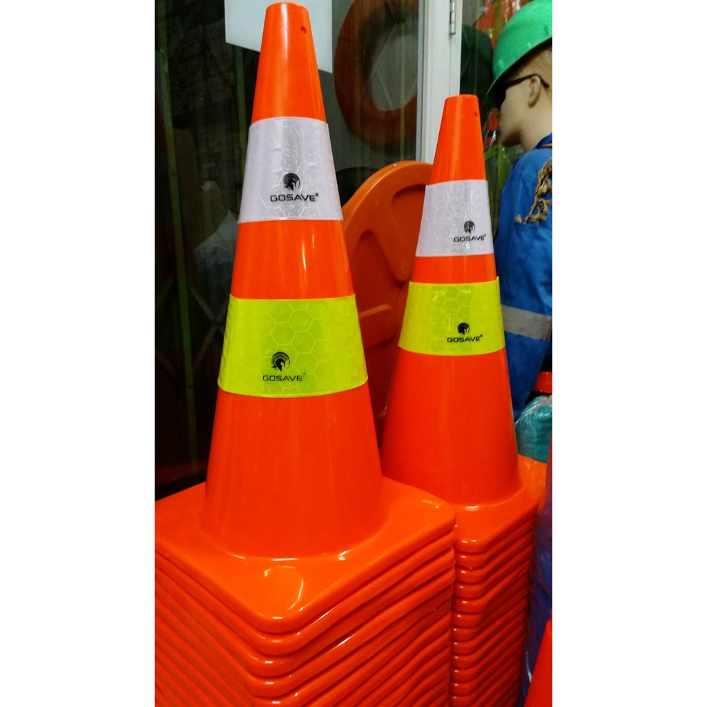 Traffic Cone PVC ELASTIS LENTUR Tinggi 75 dan 70 Cm