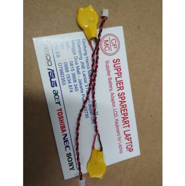 Baterai Cmos Bios Laptop notebook CR1220 Socket Kabel 3 Volt