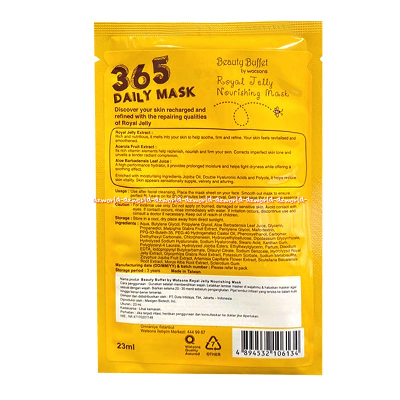 Beauty Buffet 365 Daily Mask Royal Jelly Nourishing Mask Masker Wajah Muka Beautybuffet Beauti Bufet