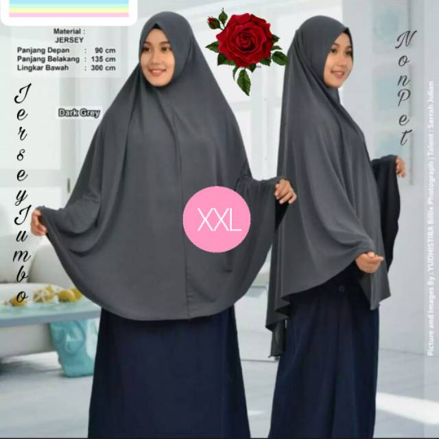 HIJAB JUMBO NON PET SYAR'I JERSEY KOREA (XXL)