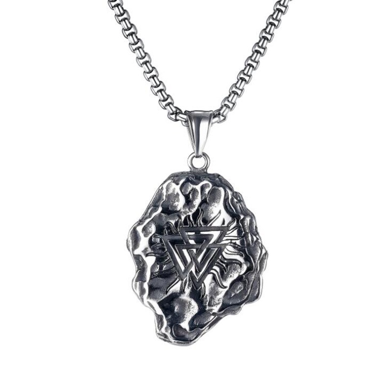 European and American style double-sided six-pointed star pendant fashion all-match student pendant personalized titanium steel men's pendant necklace