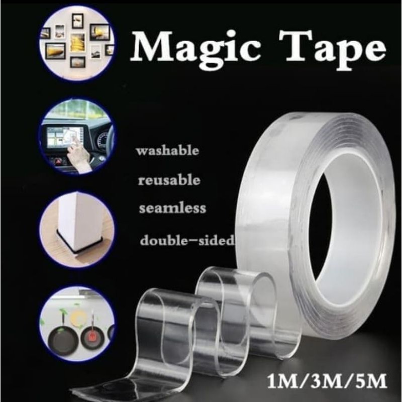 Double Tape Nano Gel Bening Tahan Air 3M x 30mm Super Kuat Bisa Cuci panjang 3 meter