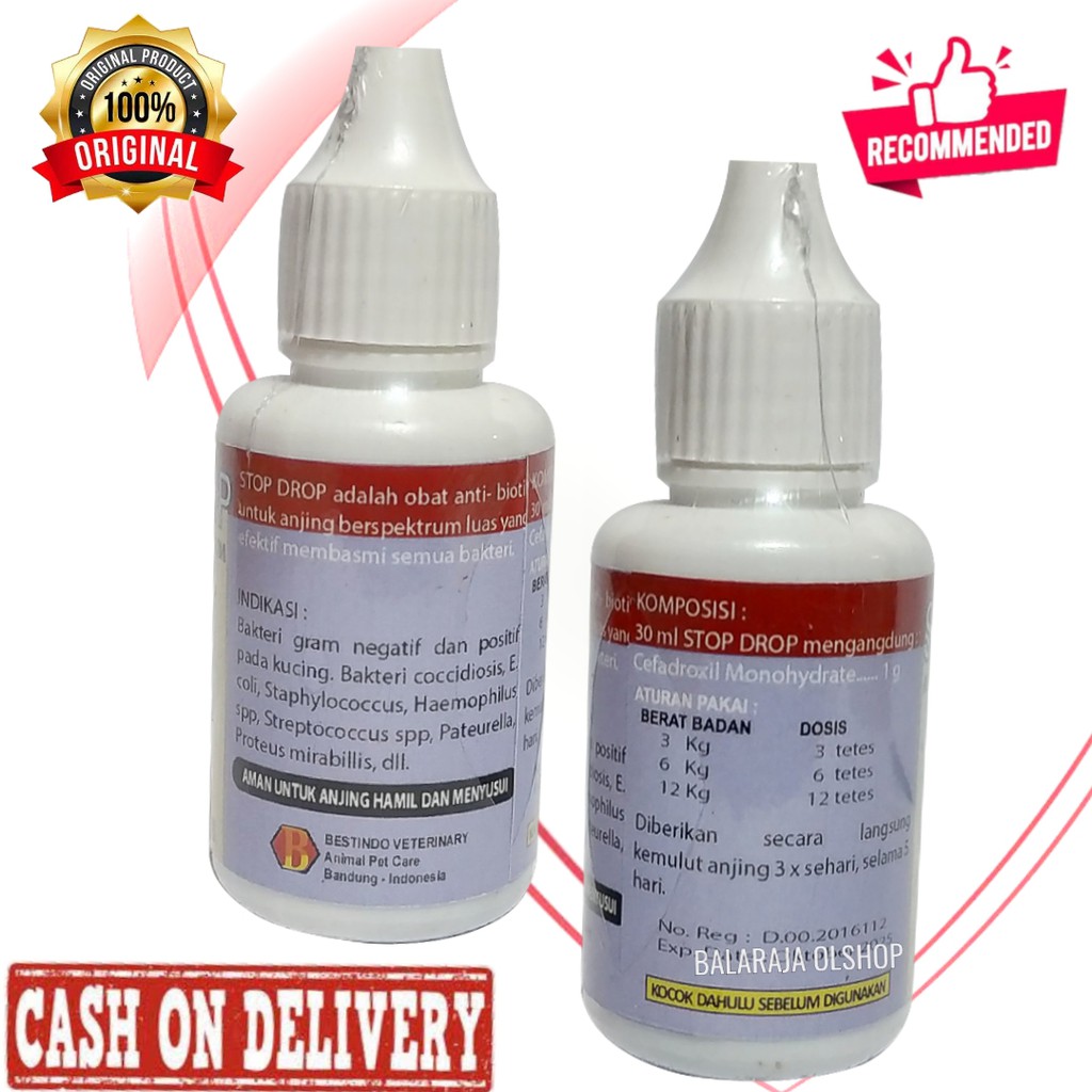 Antibiotik Anjing Puppy Obat Sakit Deman Flu Pilek Diare Pencernaan Perut Ngorok Stop Drop Dog 30ML