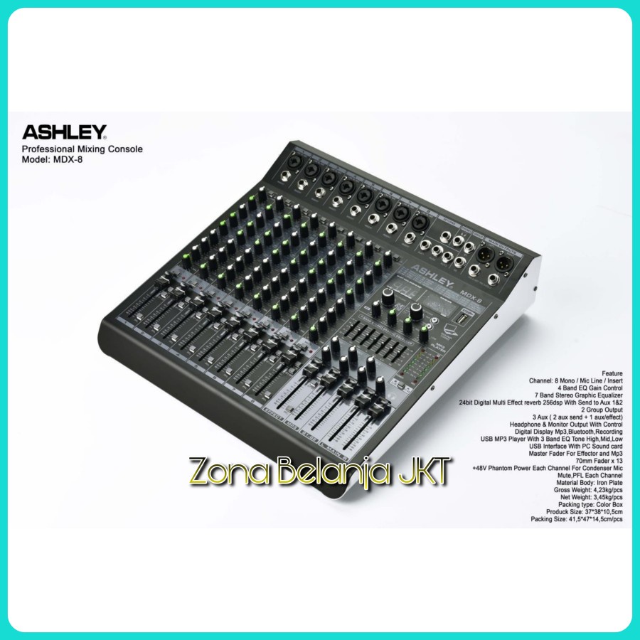 Mixer Audio Ashley MDX 8 MDX8 ( 8 Channel ) Original