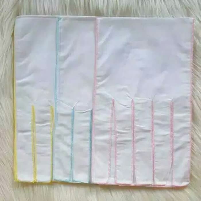 6 Pcs Gurita Bayi Model Tali Ikat - Gurita Perut Bayi Ikat - Warna Putih List Warna Warni