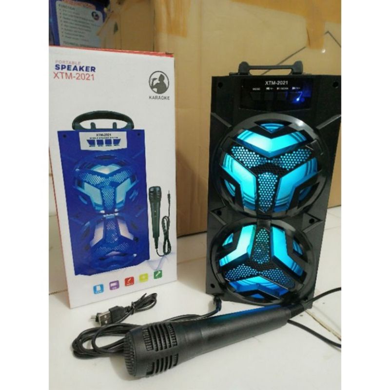 Speaker Bluetooth Portable XTM-2021 plus free Mic Speaker