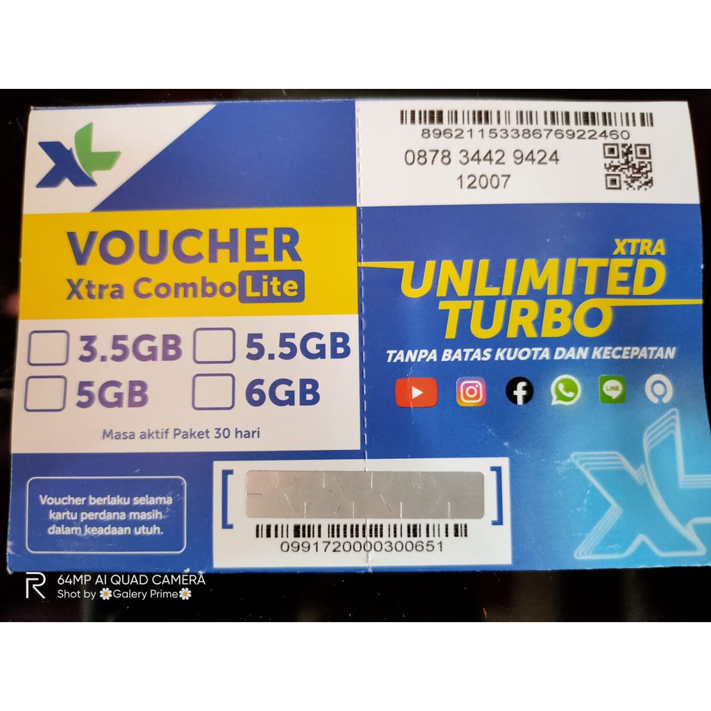 Paket Data XL / KARTU PERDANA + Vocher isi ulang 1+ / Sp