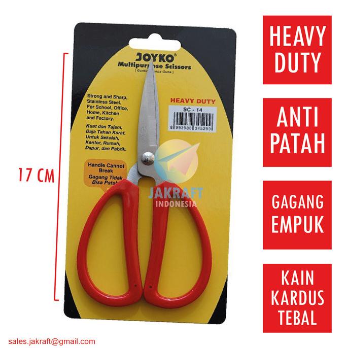 

Cuci Gudang Awal Tahun Gunting Kain Kardus Kain Tebal JOYKO SC-14 Heavy Duty Gagang Empuk Cuci Gudang Awal Tahun