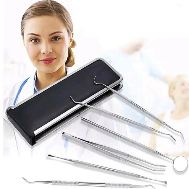 Set Isi 6 Alat Penghilang Plak Karang Tartar Gigi Behelldental / Alat standart dental diagnostic diagnostik kit set pembersih karang gigi isi 3 standar kaca mulut pinset tweezer sonde halfmoon stainless dokter gigi / Dental Oral Care Isi 3 / 4 / 5 / 6