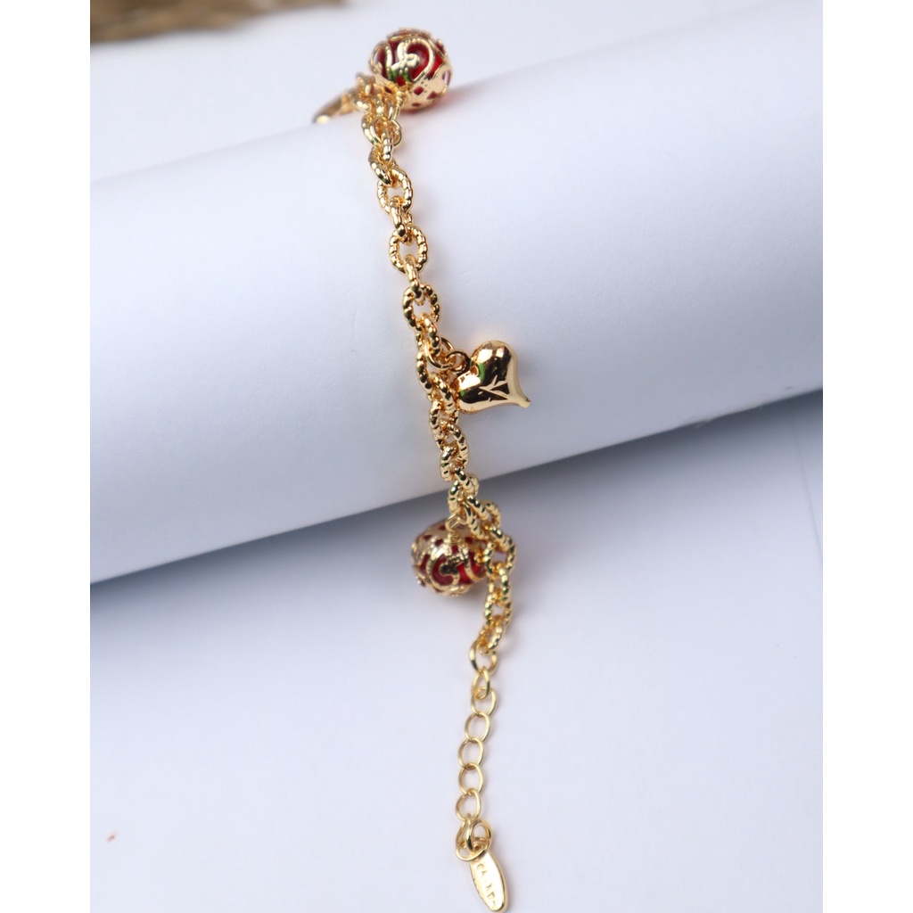 Gelang Rantai Dewasa Motif Bola Bola ukiran Love Yaxiya GD 2012