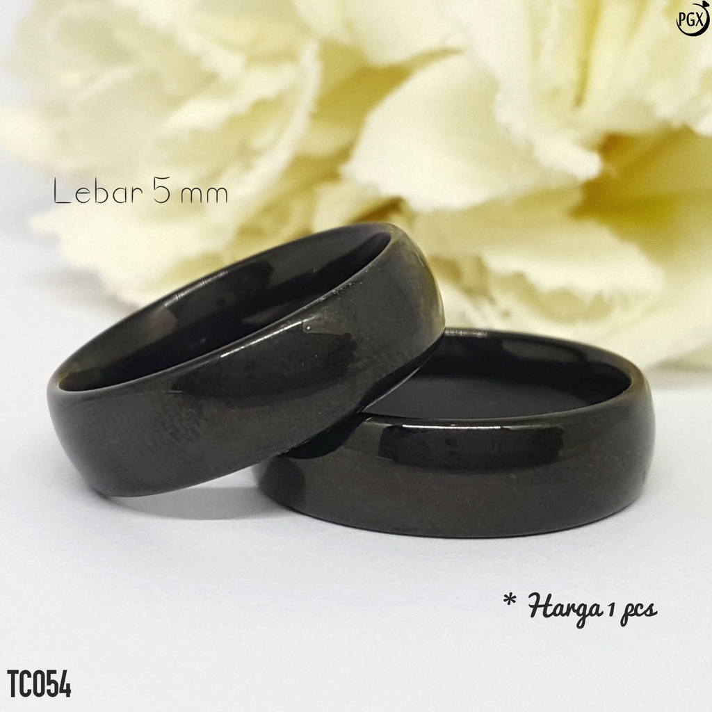 PGX Cincin Titanium Couple Silver Tunangan Aksesoris Fashion Perhiasan Anti Karat - TC054