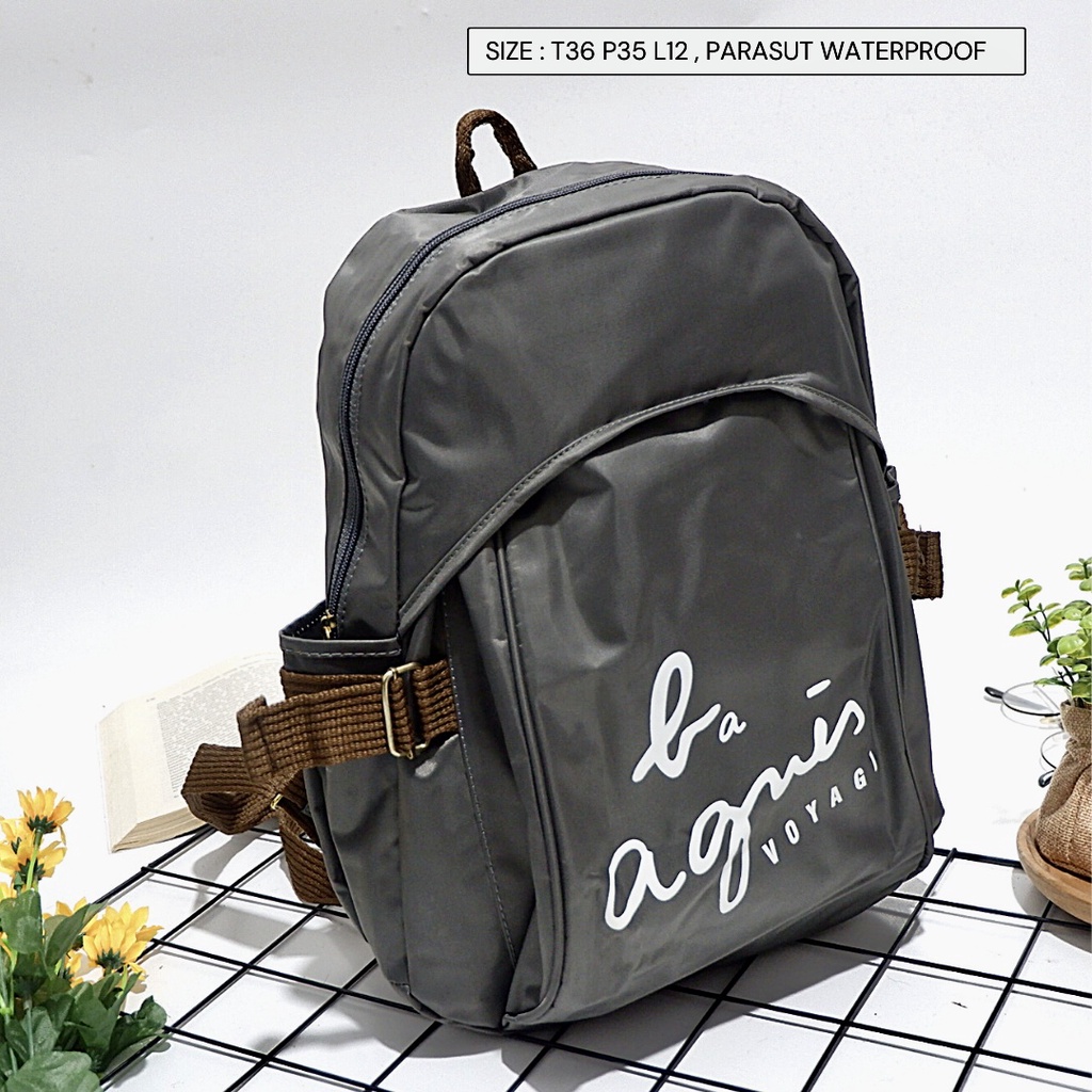 Bayar di Tempat TAS RANSEL Stylish Backpack FASHION LOKAL Bahan tebal Parasit Anti Air Model Agnes