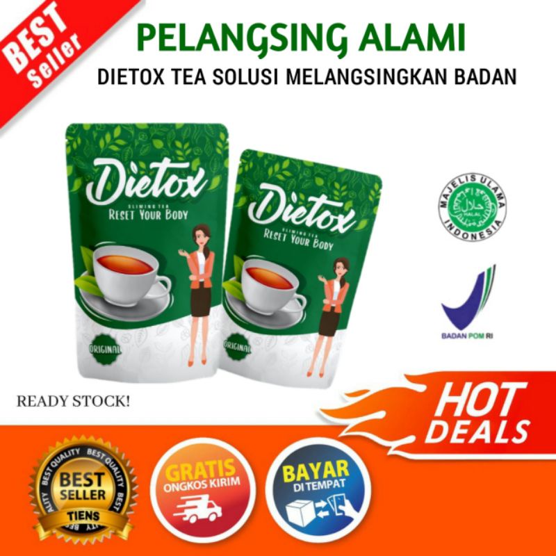 Teh Diet Detoks | Slimming & Detox Green Tea | Suplemen pelangsing | Makanan diet Bpom Terbaik