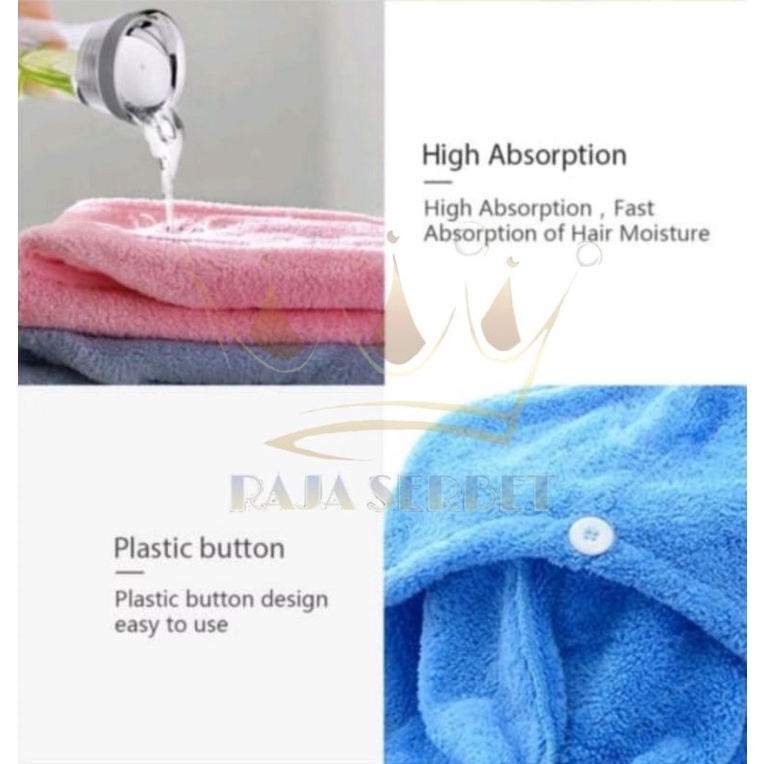 HANDUK KERAMAS/HAIR TOWEL SHOWER CAP/HANDUK KEPALA PREMIUM QUALITY/DRY HAIRCAP MOTIF KELINCI