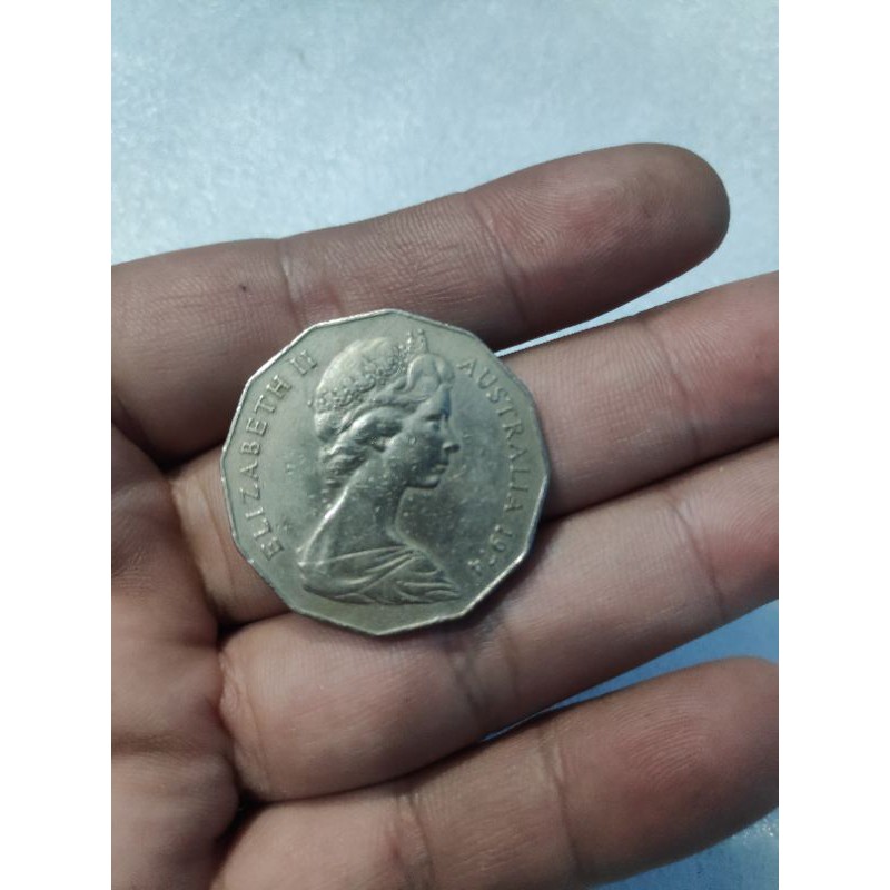 Uang Kuno Koin Elizabeth II Australia 1974 50