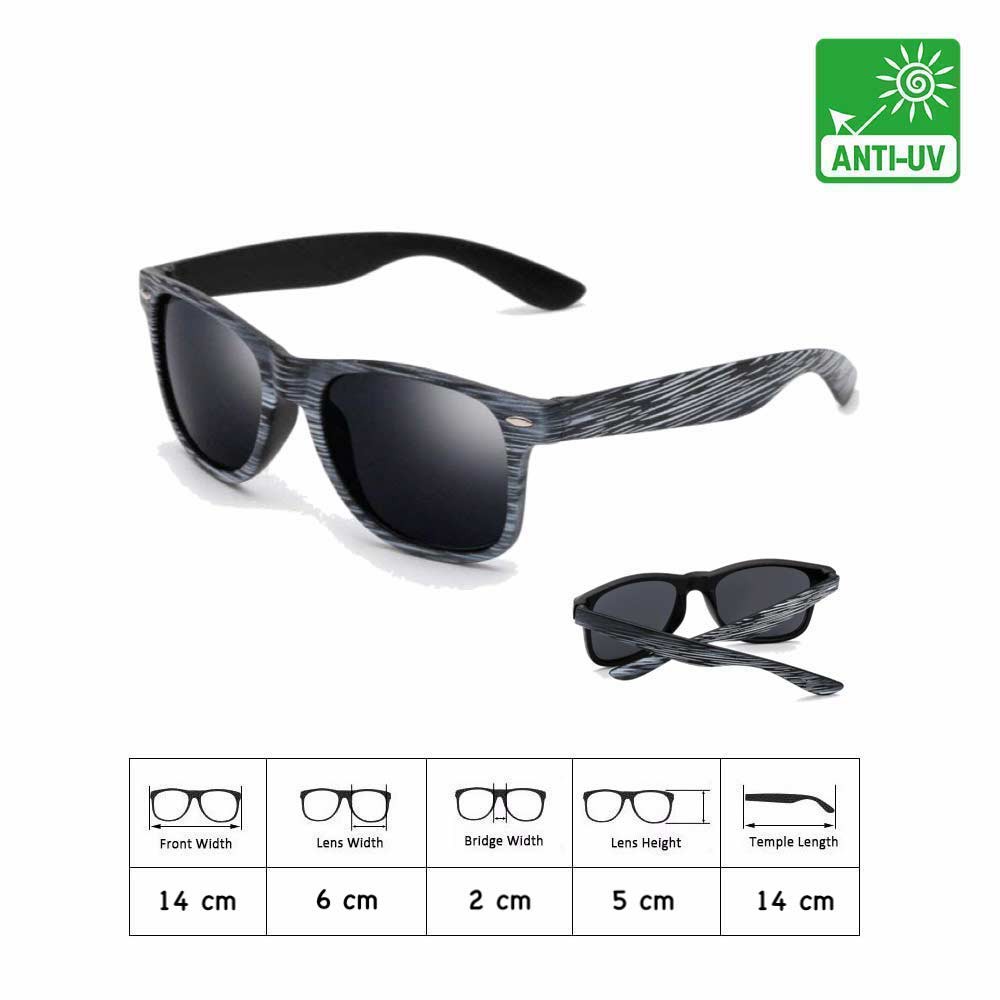Anti UV 400 Sunglasses - Walnut Brown - Kacamata Pria &amp; Wanita - Motif Kayu - HM420