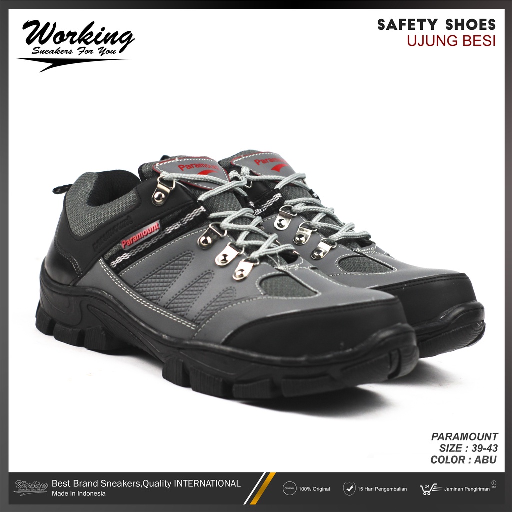 Sepatu Pria Safety Ujung Besi Paramount Pendek