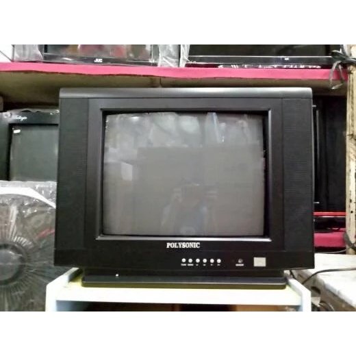 Polysonic 1533 TV Tabung Analog - CRT Non Digital - Layar Semi Flat - Kaca Cembung