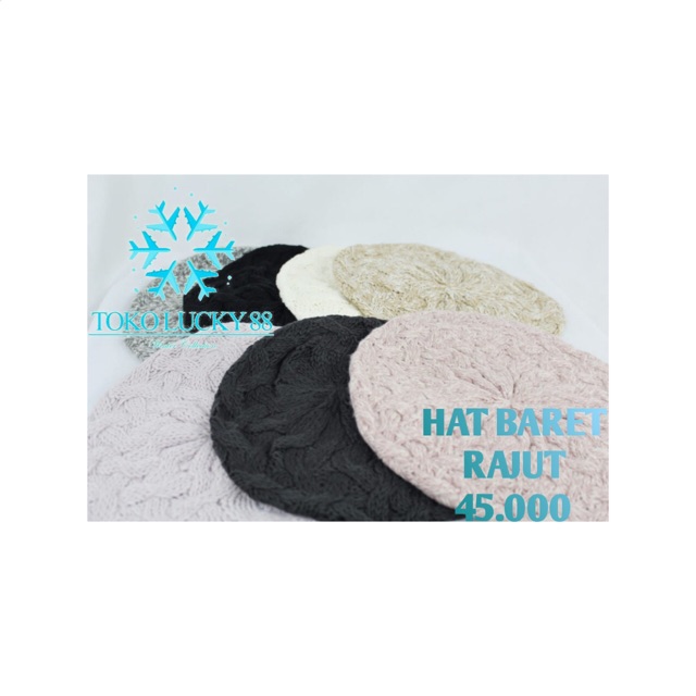 IMPORT Hat Baret Rajut Topi Wool Beret Hat Winter Musim Dingin