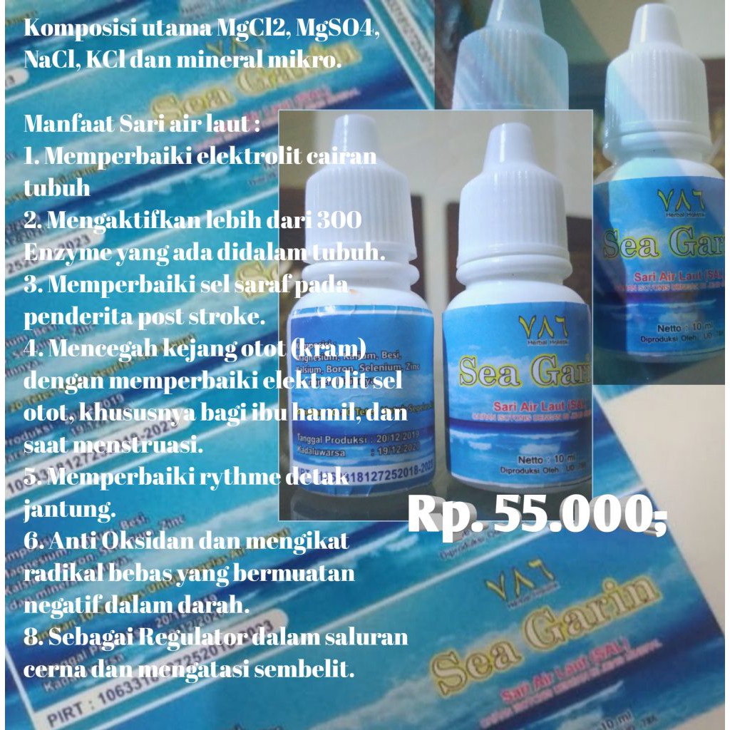 CAIRAN PENAMBAH IMUNITAS - IMUNITY BOOSTER - Sea Garin - Nigarin - Sari Air Laut (SAL)