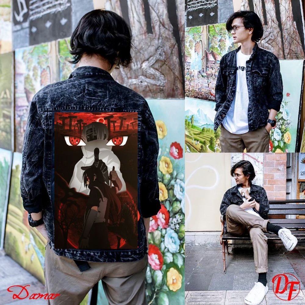 jaket jeans pria terbaru 2022 /jaket pria printing/ jaket pria denim jeans bergambar belakang/ jaket jeans pria bergambar terbaru/ jaket pria keren