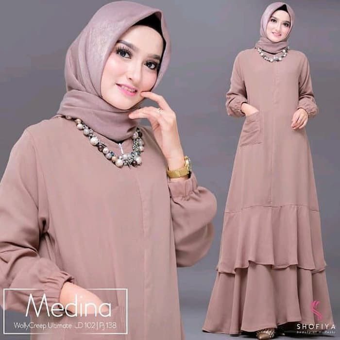 DN MEDINA DRESS Baju Gamis Wanita Pakaian Muslimah Dress Muslim Wanita Elegant TERBARU 2020
