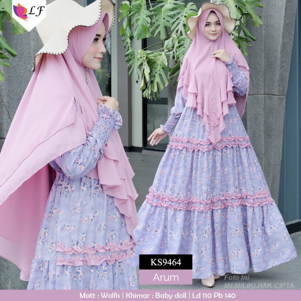 BAJU GAMIS SYARI ARUM/BAJU MUSLIM/ABAYA/GAMIS SOLO