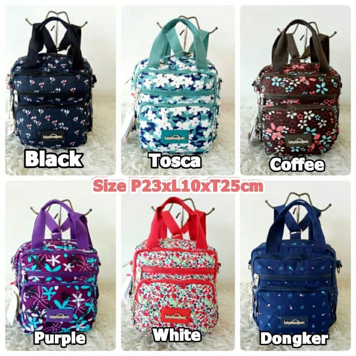 Tas Kipling Selempang Motif 3Fungsi/Tas Jinjing/Ransel KP501-1