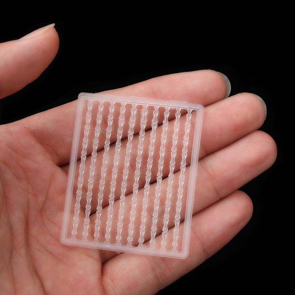 Chookyy 200 /400 /600 /800Pcs/Set Kait Berhenti Manik-Manik Panas Olahraga Luar Ruangan Bening/Hijau/Hitam Rambut Memancing Chod