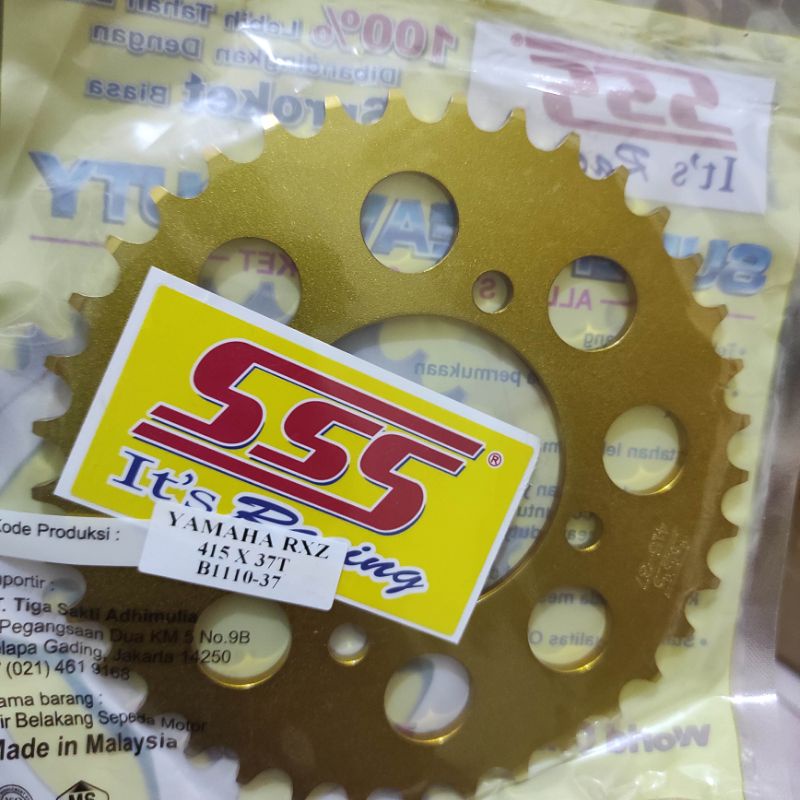 Gear Belakang SSS 415 28 30 31 32 33 34 35 36 37 38 39 40 41 RXZ RXKing Jupiter Vega MX FIZR-SSS(Gold) 415-37