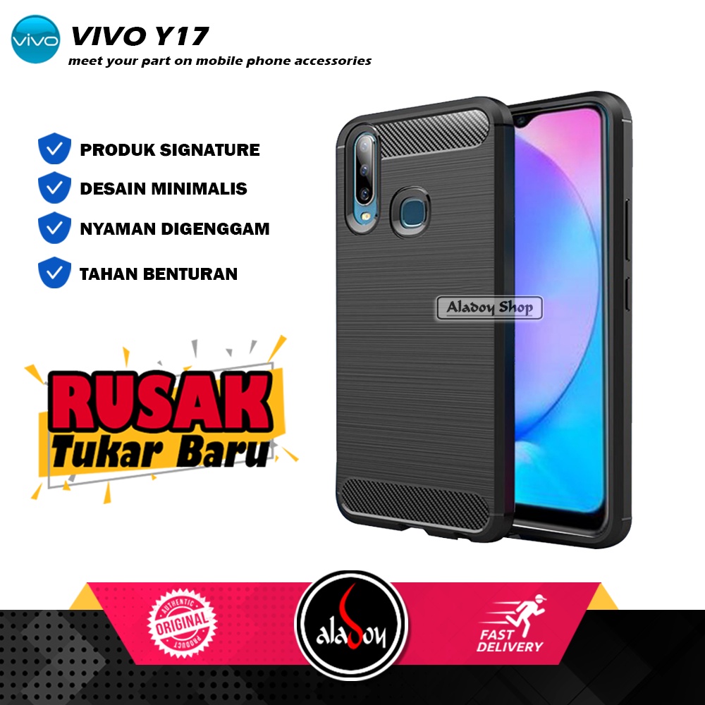 Case VIVO Y17 Ultra Slim Carbon Premium Softcase