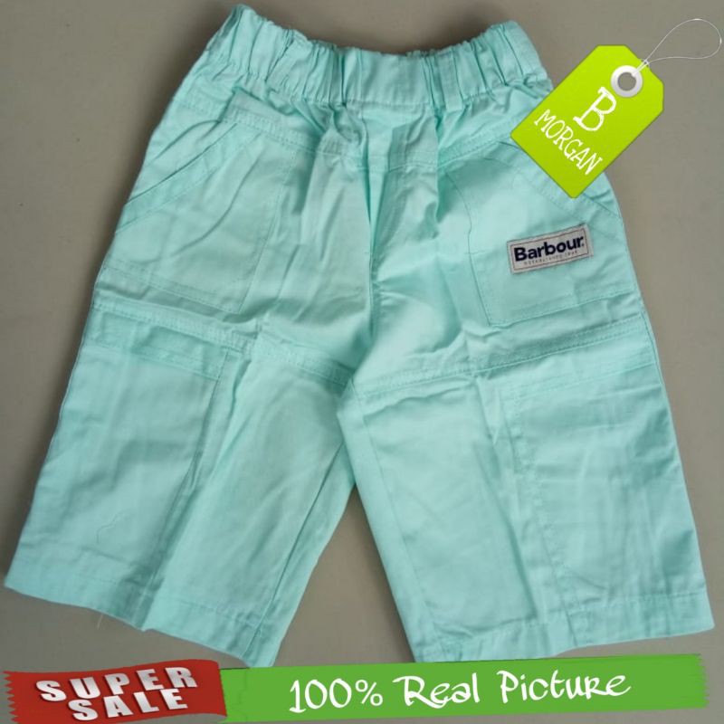 Celana Pendek Anak Cargo Barbour Hijau Mint / Telur Asin