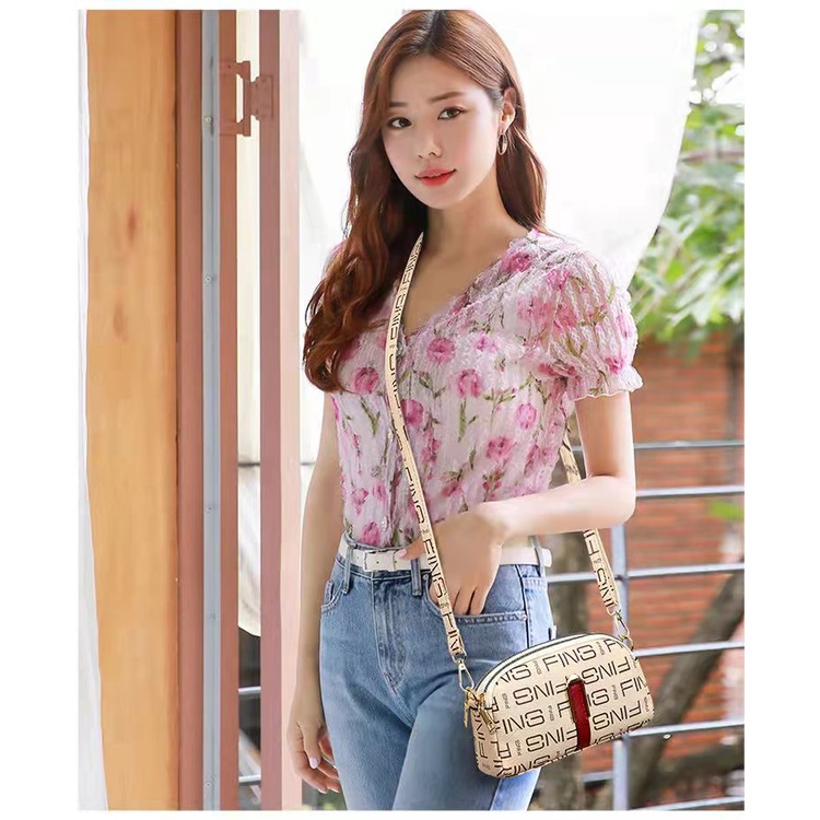 Tas Selempang Wanita Fashion Korean Style Tas Bahu Cewek Tas Import Sling Bag Women PU Tas Bahu Shoulder Bag Hand Bag Wanita Cewek Fashion Elegan Simple Model Terbaru Kulit korea tas selempang wanita kekinian Azgalery T281