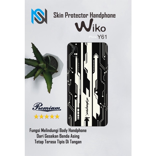 Isi 2pcs Garskin Hp Wiko Y61 Motif cyber - Free Custom Motif