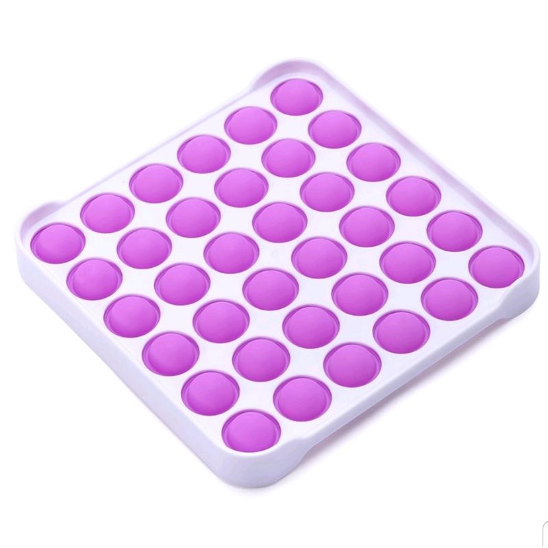SIMPLE DIMPLE POP IT NEW GLOW IN THE DARK TERBARU / MAINAN ANAK MURAH / POP IT SILIKON PEREDA STRESS-Square Purple PVC