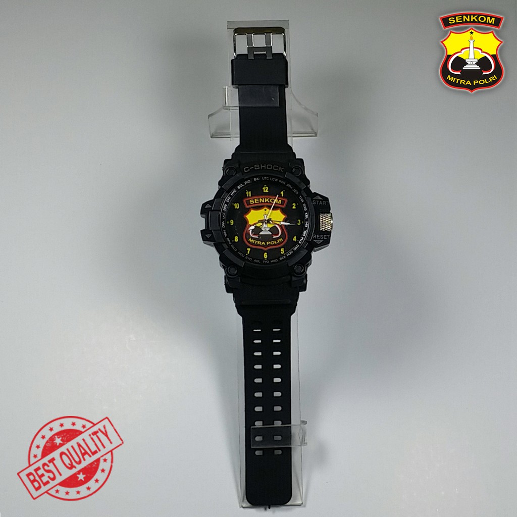 (BEST QUALITY) JAM SENKOM {MITRA POLISI} FULL BLACK