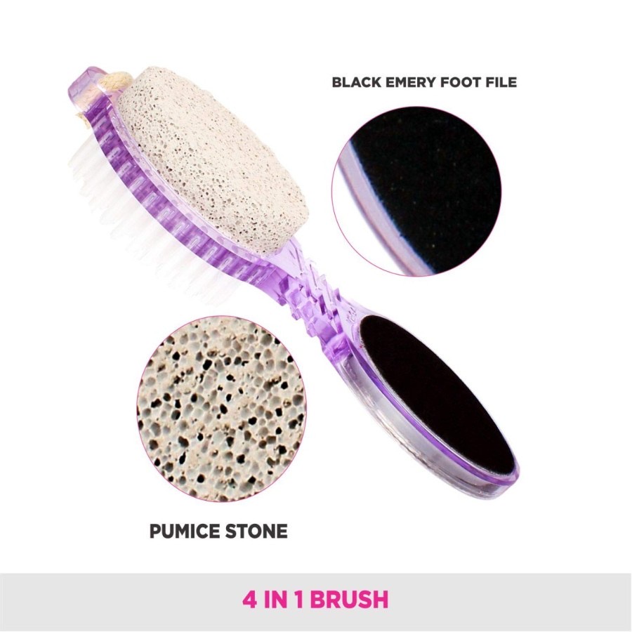 Sikat Kaki 2 Sisi Alat Penggosok Tumit Kapalan | 4 in 1 Pedicure Paddle Brush Penghalus Tumit Perawatan Telapak Kaki Kasar | 4 Step Callus Remover